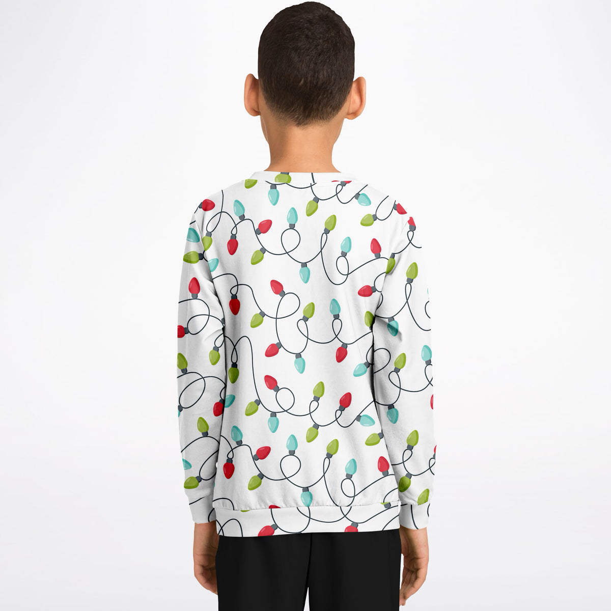 Kids Christmas Lights Sweatshirt – Ultra Soft & Stretchy, Cozy Fleece or Lightweight Sports Fabric Sweatshirt – Ultra Soft & Stretchy, Cozy Fleece or Lightweight Sports Fabric