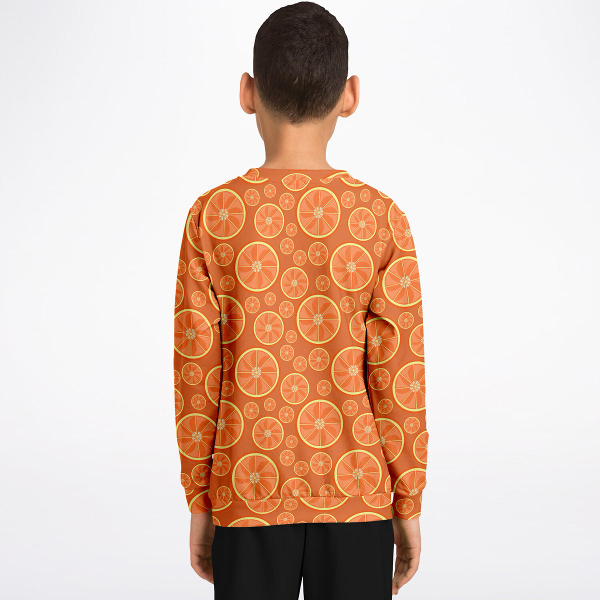 Kids Orange Citrus Sweatshirt – Ultra Soft & Stretchy, Cozy Fleece or Lightweight Sports Fabric Sweatshirt – Ultra Soft & Stretchy, Cozy Fleece or Lightweight Sports Fabric