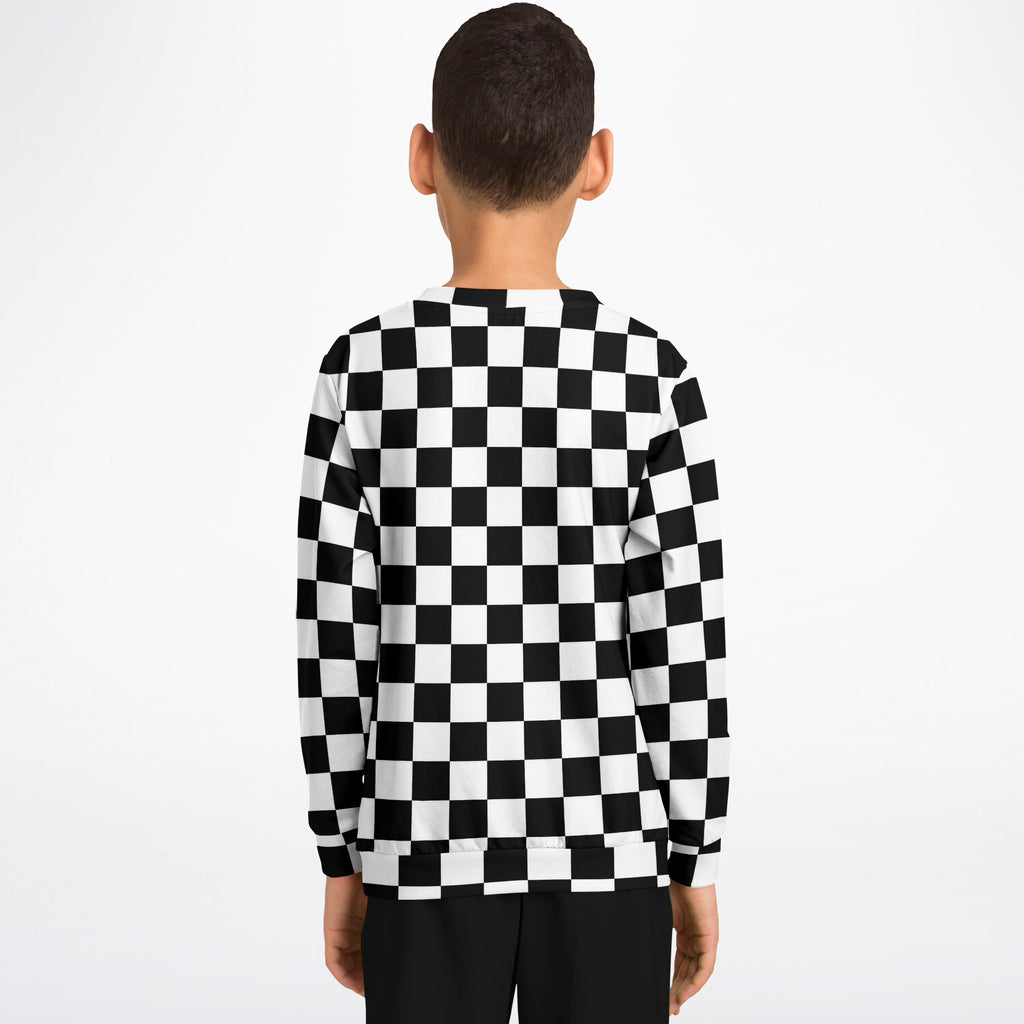 Kids Checkered Sweatshirt – Ultra Soft & Stretchy, Cozy Fleece or Lightweight Sports Fabric Sweatshirt – Ultra Soft & Stretchy, Cozy Fleece or Lightweight Sports Fabric