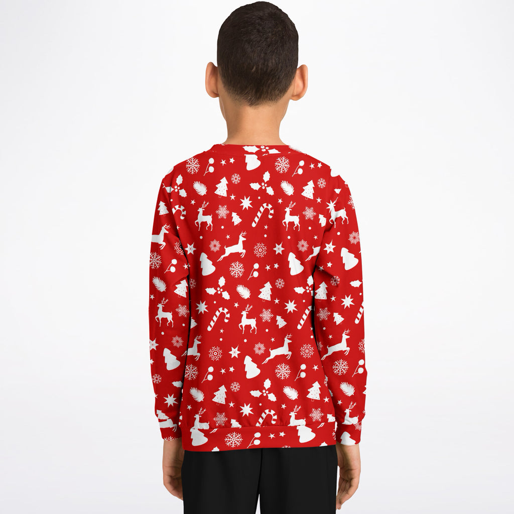 Kids Red Christmas Sweatshirt – Ultra Soft & Stretchy, Cozy Fleece or Lightweight Sports Fabric Sweatshirt – Ultra Soft & Stretchy, Cozy Fleece or Lightweight Sports Fabric