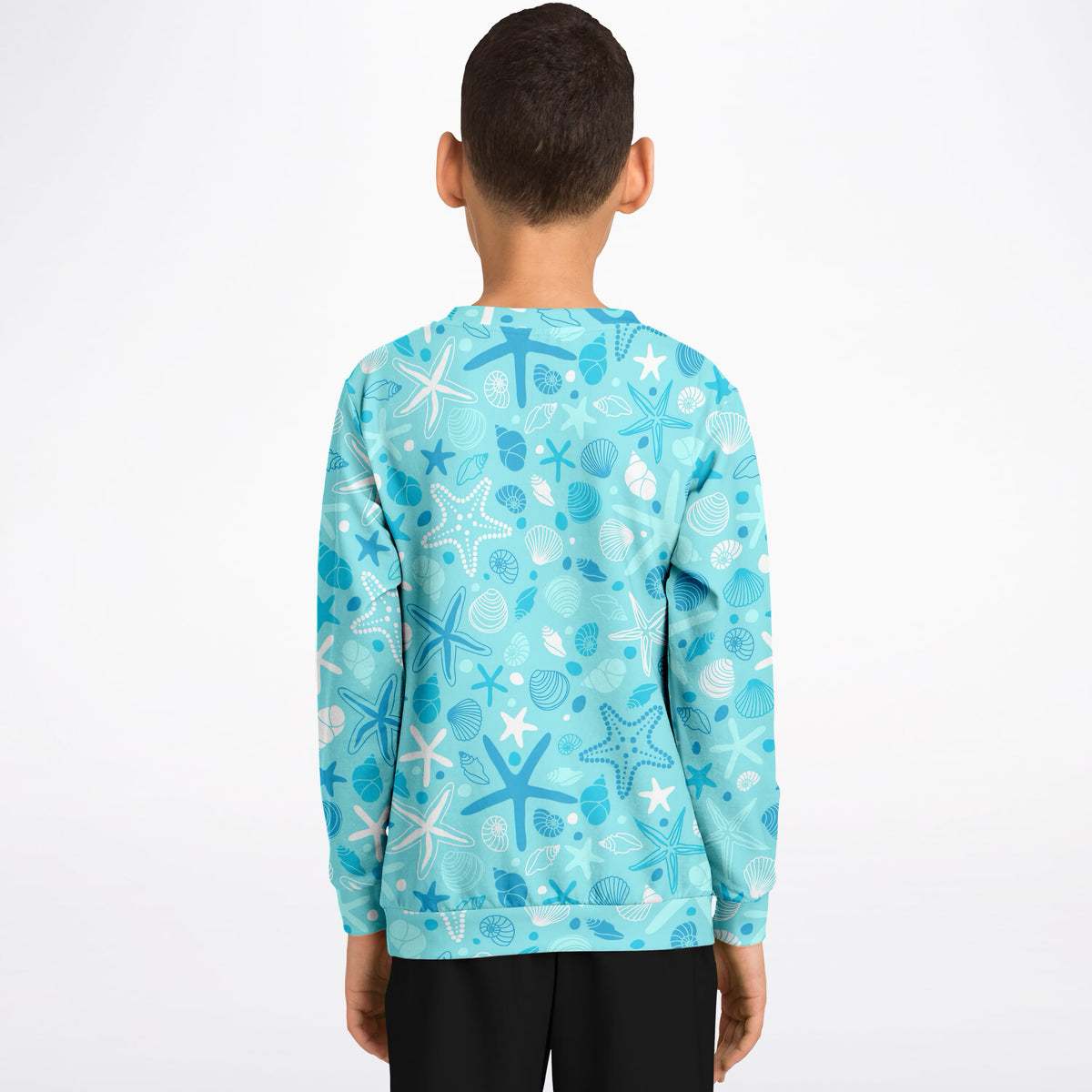 Kids Starfish and Seashells Sweatshirt – Ultra Soft & Stretchy, Cozy Fleece or Lightweight Sports Fabric Sweatshirt – Ultra Soft & Stretchy, Cozy Fleece or Lightweight Sports Fabric