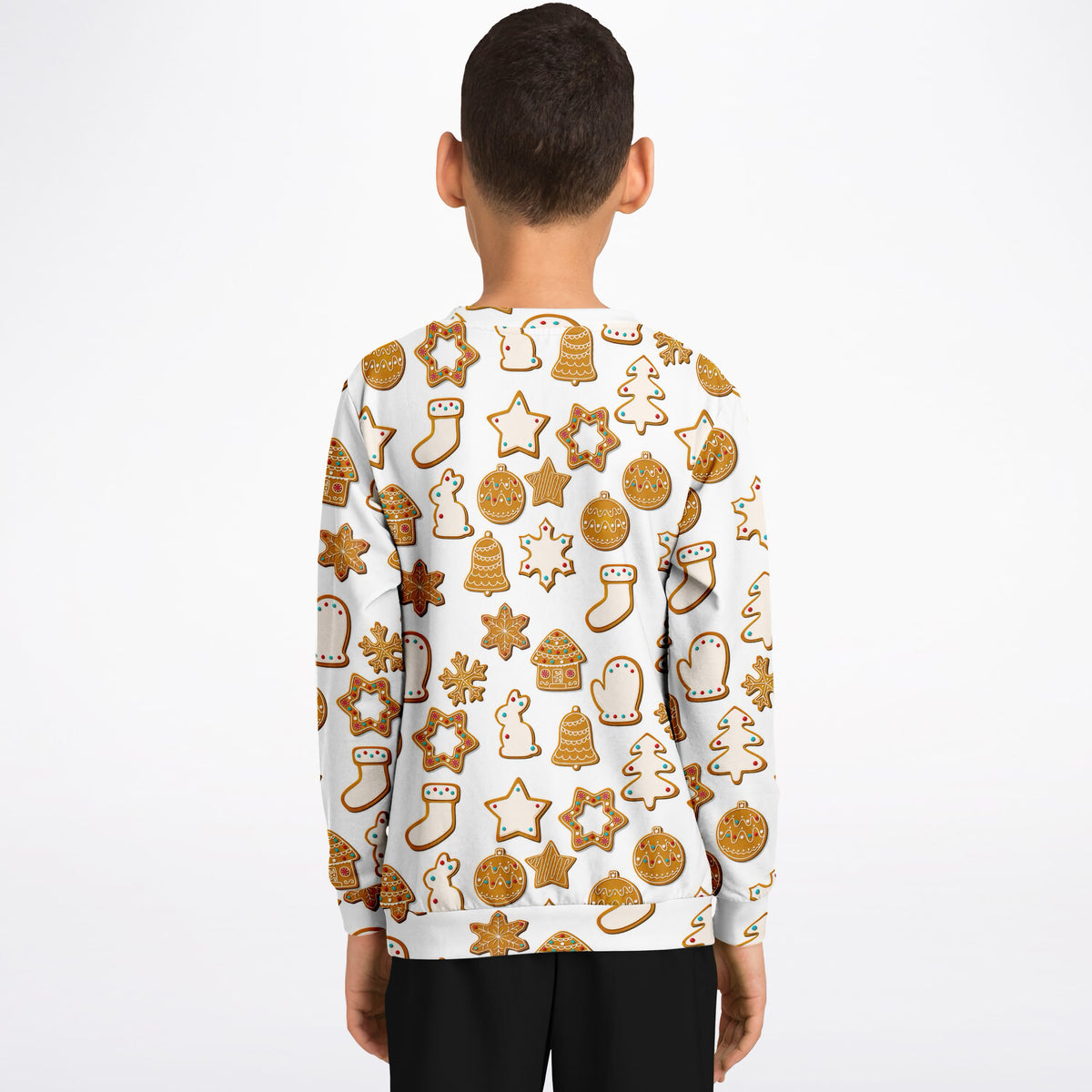 Kids Christmas Gingerbread Cookie Sweatshirt – Ultra Soft & Stretchy, Cozy Fleece or Lightweight Sports Fabric Sweatshirt – Ultra Soft & Stretchy, Cozy Fleece or Lightweight Sports Fabric