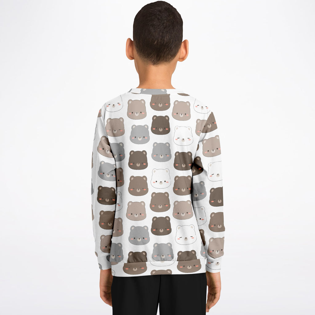 Kids Cute Bear Face Sweatshirt – Ultra Soft & Stretchy, Cozy Fleece or Lightweight Sports Fabric Sweatshirt – Ultra Soft & Stretchy, Cozy Fleece or Lightweight Sports Fabric
