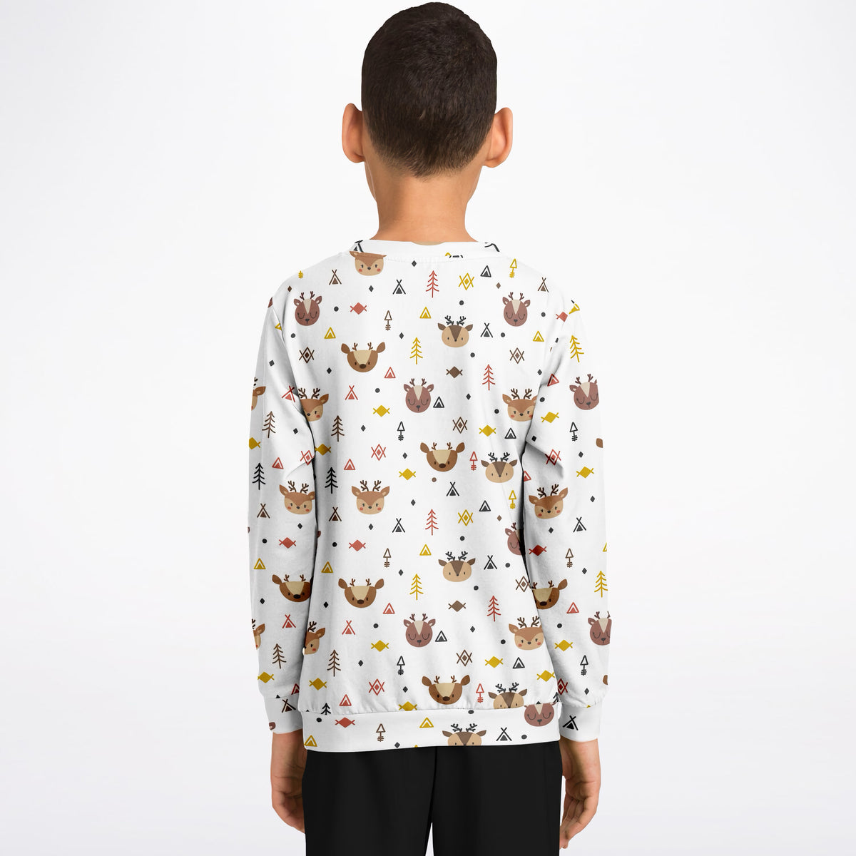 Kids Cute Woodland Reindeer Sweatshirt – Ultra Soft & Stretchy, Cozy Fleece or Lightweight Sports Fabric Sweatshirt – Ultra Soft & Stretchy, Cozy Fleece or Lightweight Sports Fabric