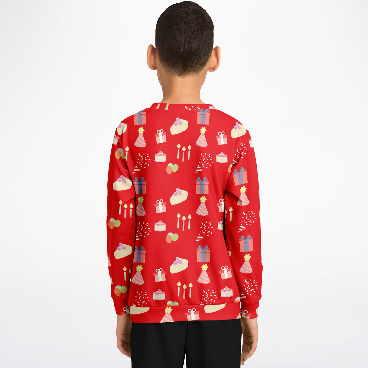 Kids Birthday Party Red Sweatshirt – Ultra Soft & Stretchy, Cozy Fleece or Lightweight Sports Fabric Sweatshirt – Ultra Soft & Stretchy, Cozy Fleece or Lightweight Sports Fabric