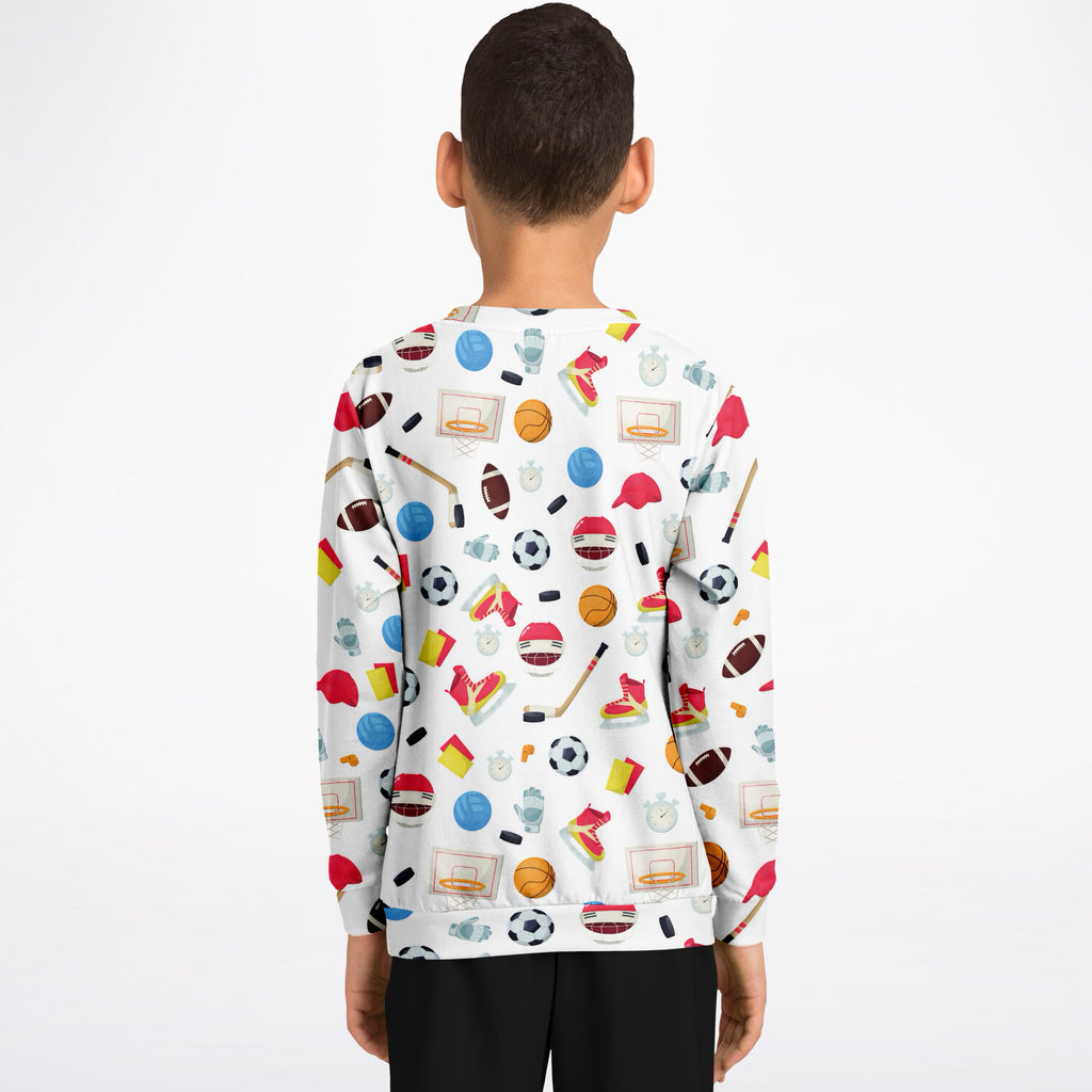 Kids Sports Themed Sweatshirt – Ultra Soft & Stretchy, Cozy Fleece or Lightweight Sports Fabric Sweatshirt – Ultra Soft & Stretchy, Cozy Fleece or Lightweight Sports Fabric