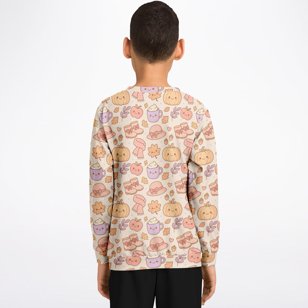 Kids Cute Kawaii Fall Sweatshirt – Ultra Soft & Stretchy, Cozy Fleece or Lightweight Sports Fabric Sweatshirt – Ultra Soft & Stretchy, Cozy Fleece or Lightweight Sports Fabric