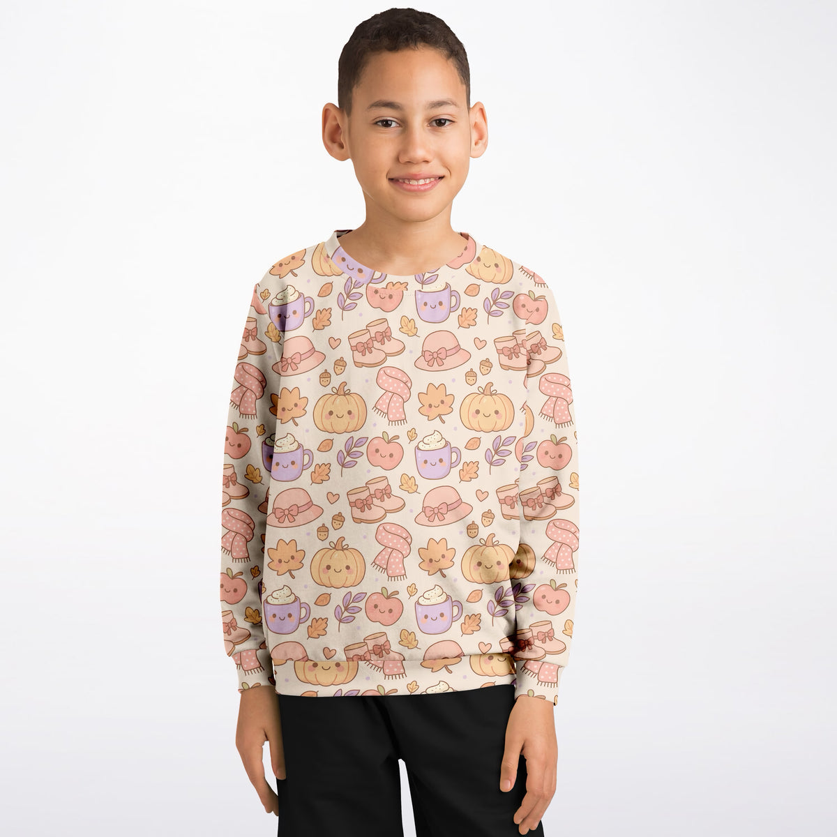 Kids Cute Kawaii Fall Sweatshirt – Ultra Soft & Stretchy, Cozy Fleece or Lightweight Sports Fabric Sweatshirt – Ultra Soft & Stretchy, Cozy Fleece or Lightweight Sports Fabric