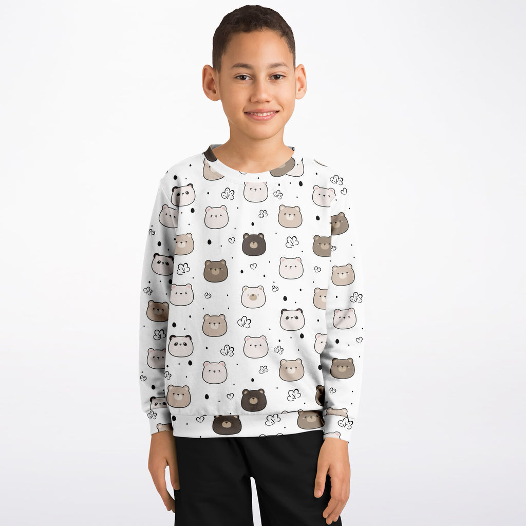 Kids Cute Bear & Panda Sweatshirt – Ultra Soft & Stretchy, Cozy Fleece or Lightweight Sports Fabric Sweatshirt – Ultra Soft & Stretchy, Cozy Fleece or Lightweight Sports Fabric