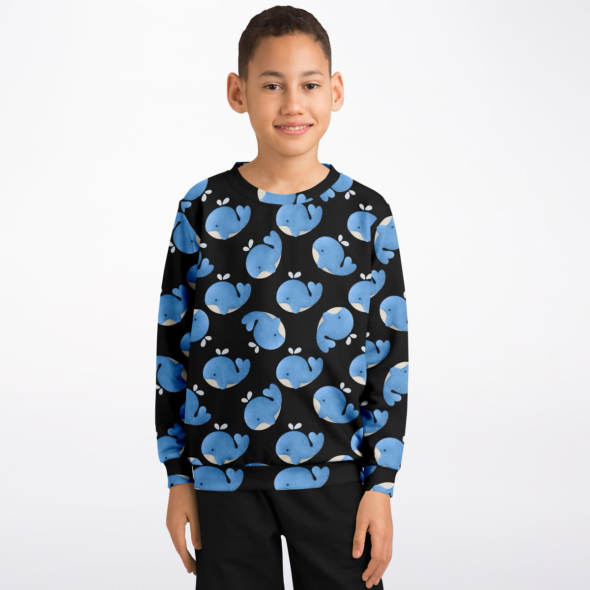 Kids Blue Whale Sweatshirt – Ultra Soft & Stretchy, Cozy Fleece or Lightweight Sports Fabric Sweatshirt – Ultra Soft & Stretchy, Cozy Fleece or Lightweight Sports Fabric