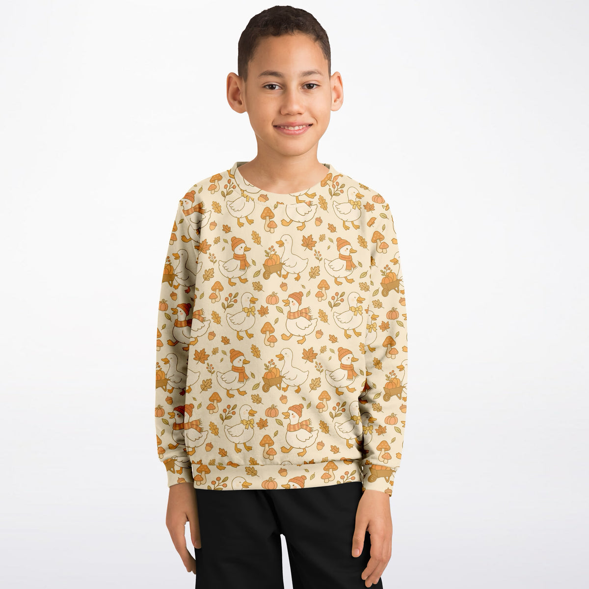 Kids Autumn Duck Sweatshirt – Ultra Soft & Stretchy, Cozy Fleece or Lightweight Sports Fabric Sweatshirt – Ultra Soft & Stretchy, Cozy Fleece or Lightweight Sports Fabric