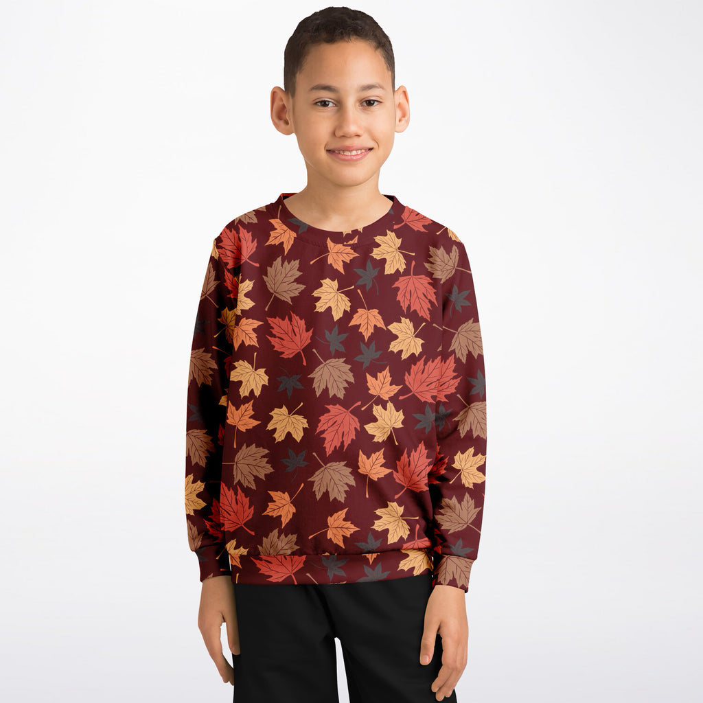 Kids Autumn Leaves Sweatshirt – Ultra Soft & Stretchy, Cozy Fleece or Lightweight Sports Fabric Sweatshirt – Ultra Soft & Stretchy, Cozy Fleece or Lightweight Sports Fabric