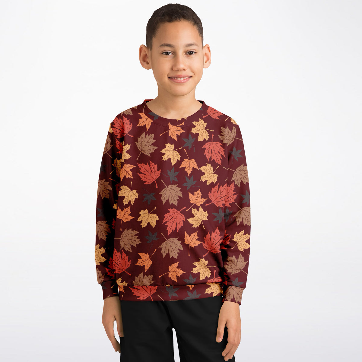 Kids Autumn Leaves Sweatshirt – Ultra Soft & Stretchy, Cozy Fleece or Lightweight Sports Fabric Sweatshirt – Ultra Soft & Stretchy, Cozy Fleece or Lightweight Sports Fabric