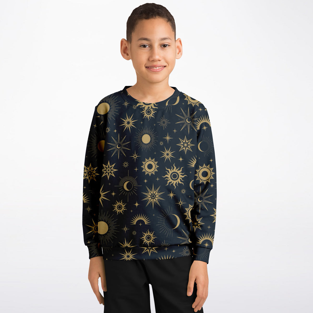 Kids Celestial Sun & Moon Sweatshirt – Ultra Soft & Stretchy, Cozy Fleece or Lightweight Sports Fabric Sweatshirt – Ultra Soft & Stretchy, Cozy Fleece or Lightweight Sports Fabric
