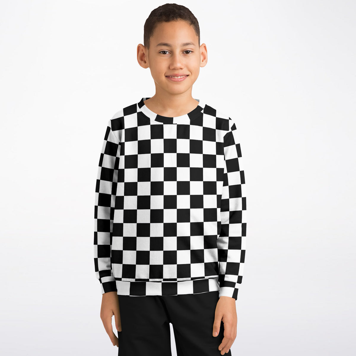 Kids Checkered Sweatshirt – Ultra Soft & Stretchy, Cozy Fleece or Lightweight Sports Fabric Sweatshirt – Ultra Soft & Stretchy, Cozy Fleece or Lightweight Sports Fabric