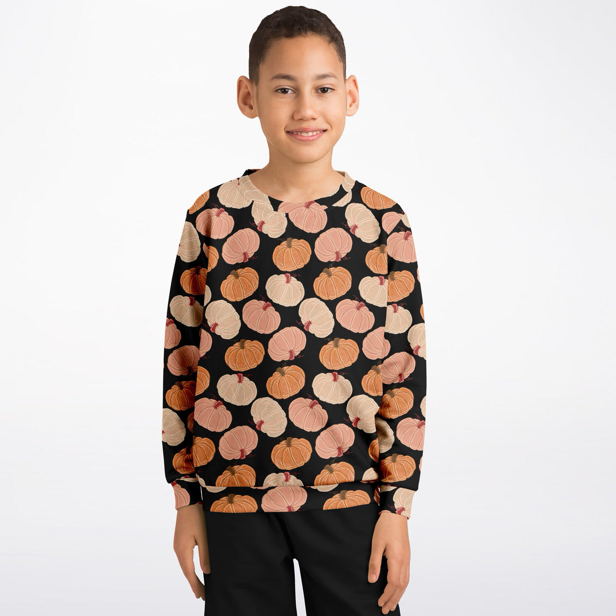 Kids Fall Pumpkin Sweatshirt – Ultra Soft & Stretchy, Cozy Fleece or Lightweight Sports Fabric Sweatshirt – Ultra Soft & Stretchy, Cozy Fleece or Lightweight Sports Fabric