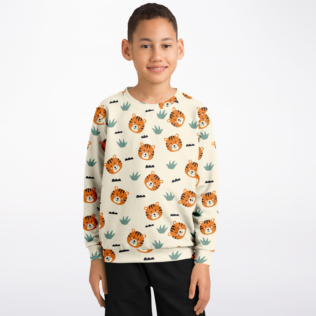 Kids Tiger Face Sweatshirt – Ultra Soft & Stretchy, Cozy Fleece or Lightweight Sports Fabric Sweatshirt – Ultra Soft & Stretchy, Cozy Fleece or Lightweight Sports Fabric