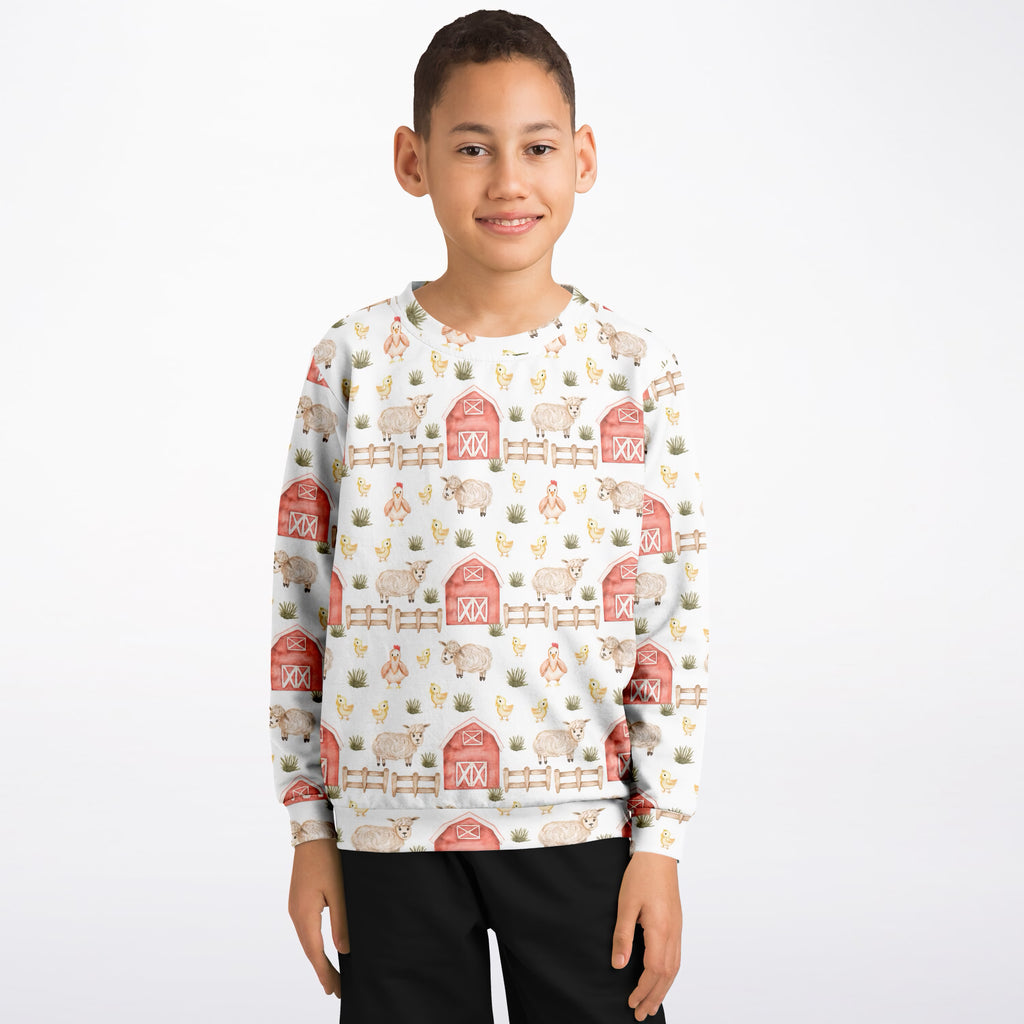 Kids Farm Animal Sweatshirt – Ultra Soft & Stretchy, Cozy Fleece or Lightweight Sports Fabric Sweatshirt – Ultra Soft & Stretchy, Cozy Fleece or Lightweight Sports Fabric