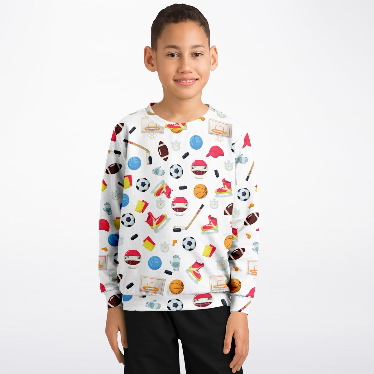 Kids Sports Themed Sweatshirt – Ultra Soft & Stretchy, Cozy Fleece or Lightweight Sports Fabric Sweatshirt – Ultra Soft & Stretchy, Cozy Fleece or Lightweight Sports Fabric