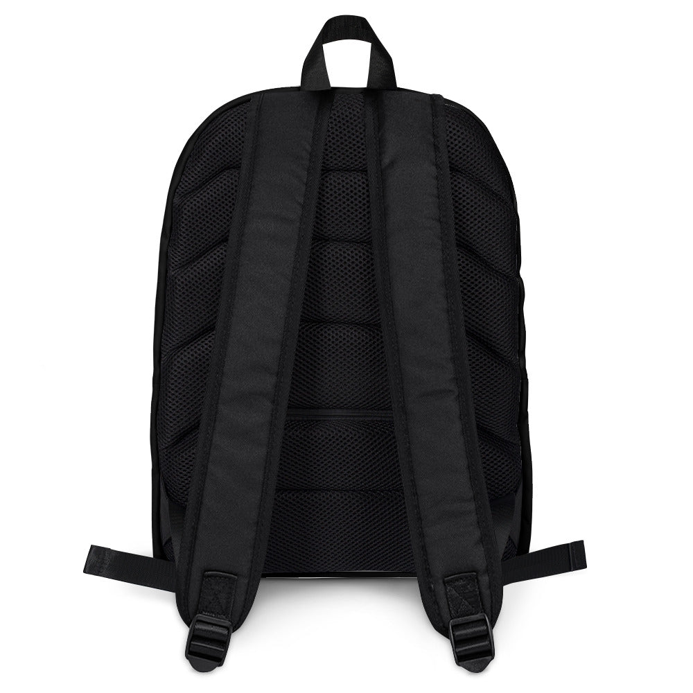 Black girls custom rainbow name heart backpack back view with mesh back panel and padded shoulder straps