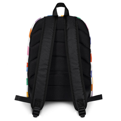 Kids Rainbow Checkerboard Backpack