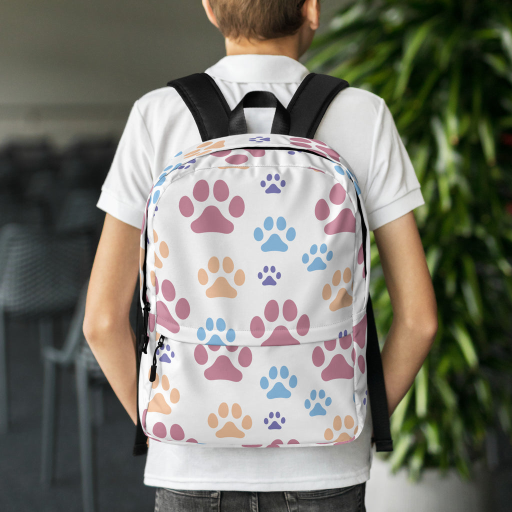 Kids Colorful Paw Print Backpack