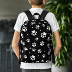 Kids Black Paw Print Backpack