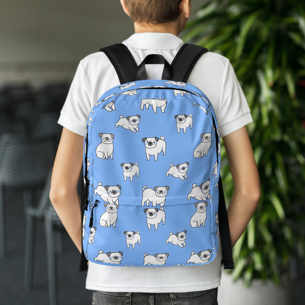 Kids Blue Pug Backpack