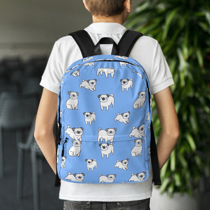 Kids Blue Pug Backpack