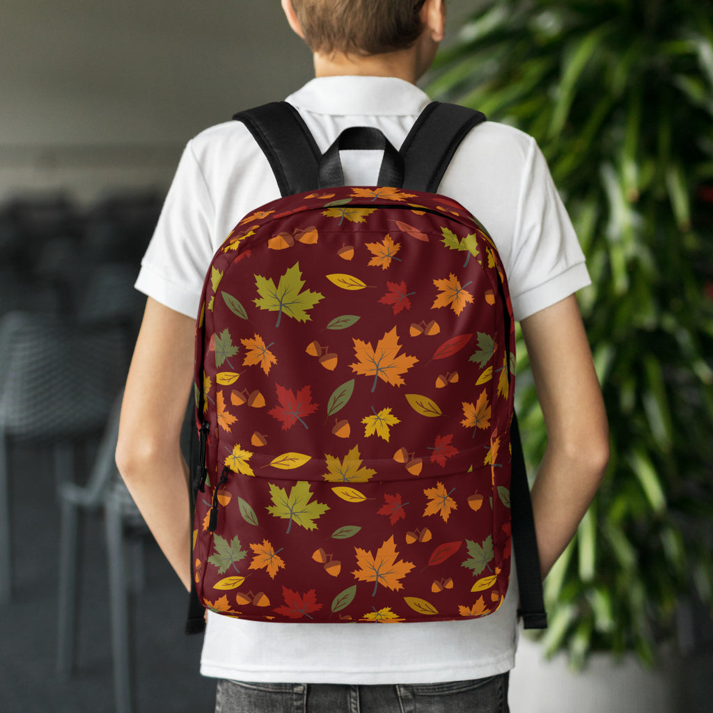 Kids Fall Leaves Backpack - Water-Resistant School Bag With Adjustable Padded Straps & Breathable Mesh Back