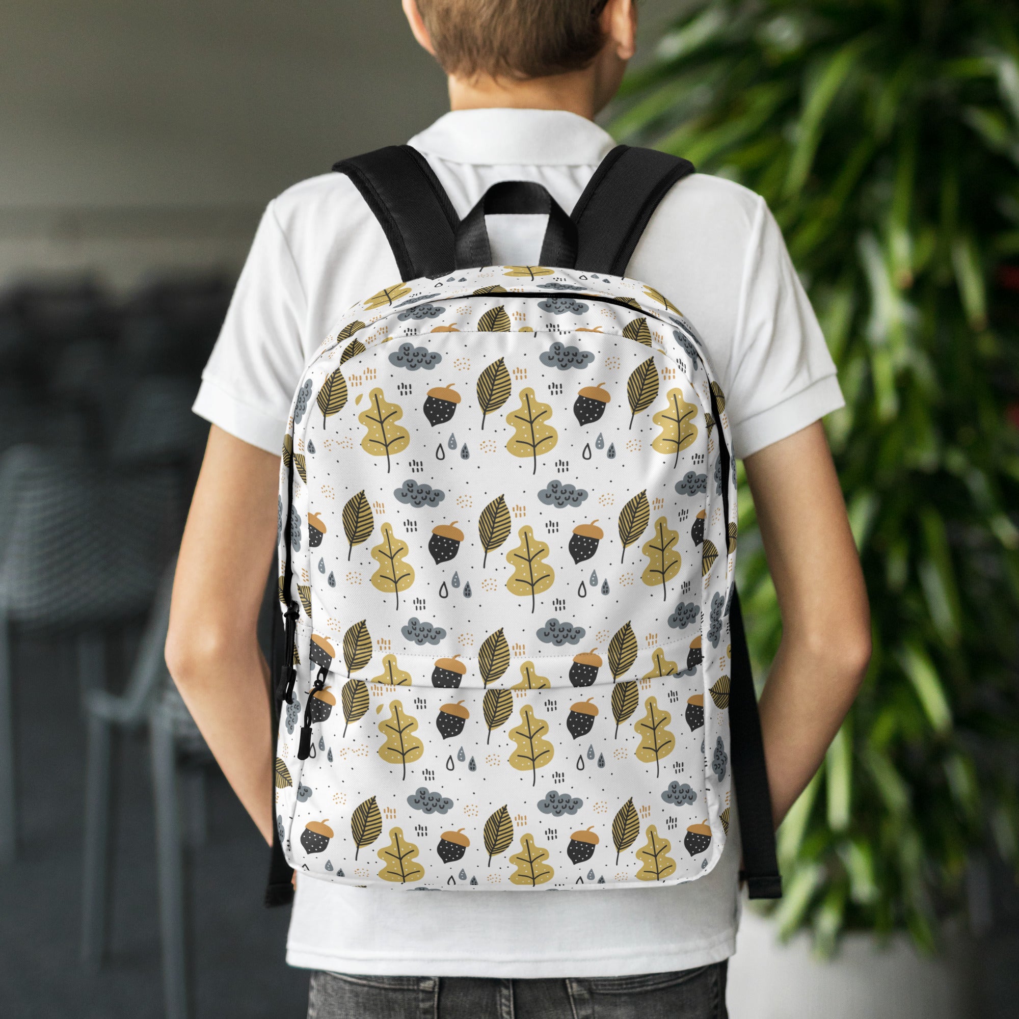 Kids Autumn Acorn Backpack - Water-Resistant School Bag With Adjustable Padded Straps & Breathable Mesh Back