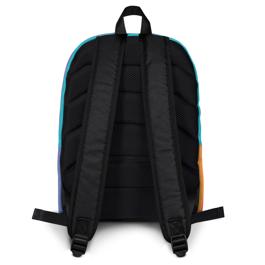 Girls Rainbow Stripe Backpack - Water-Resistant School Bag With Adjustable Padded Straps & Breathable Mesh Back