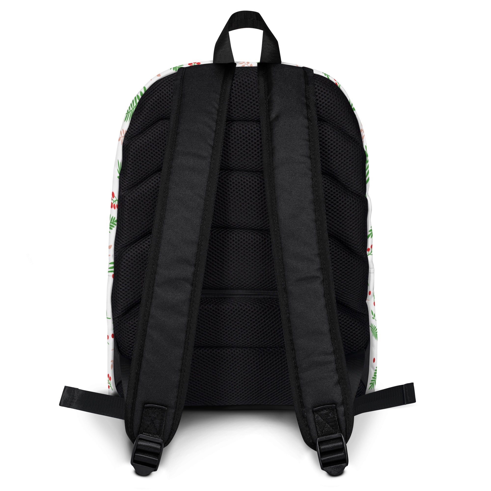 Kids Christmas Holly Leaves Backpack - Water-Resistant School Bag With Adjustable Padded Straps & Breathable Mesh Back
