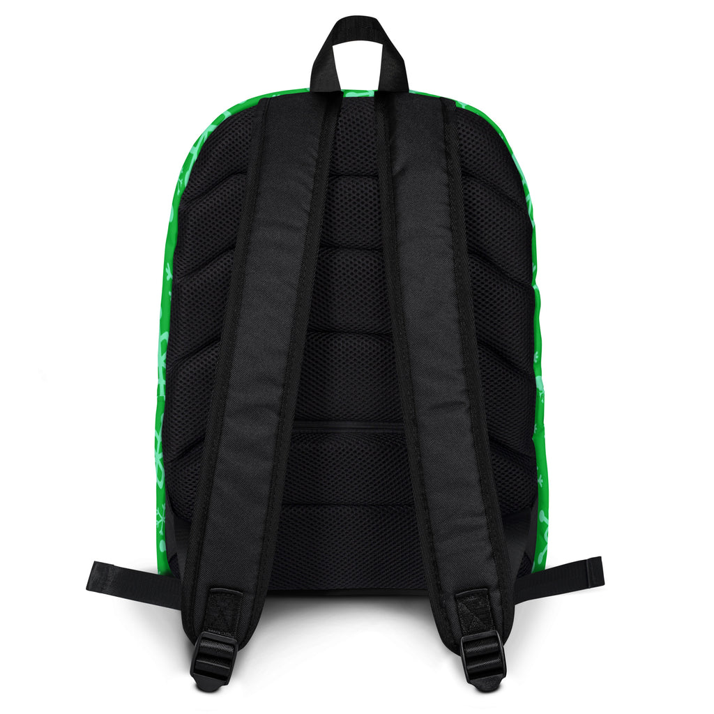 Kids Green Snowflake Backpack - Water-Resistant School Bag With Adjustable Padded Straps & Breathable Mesh Back