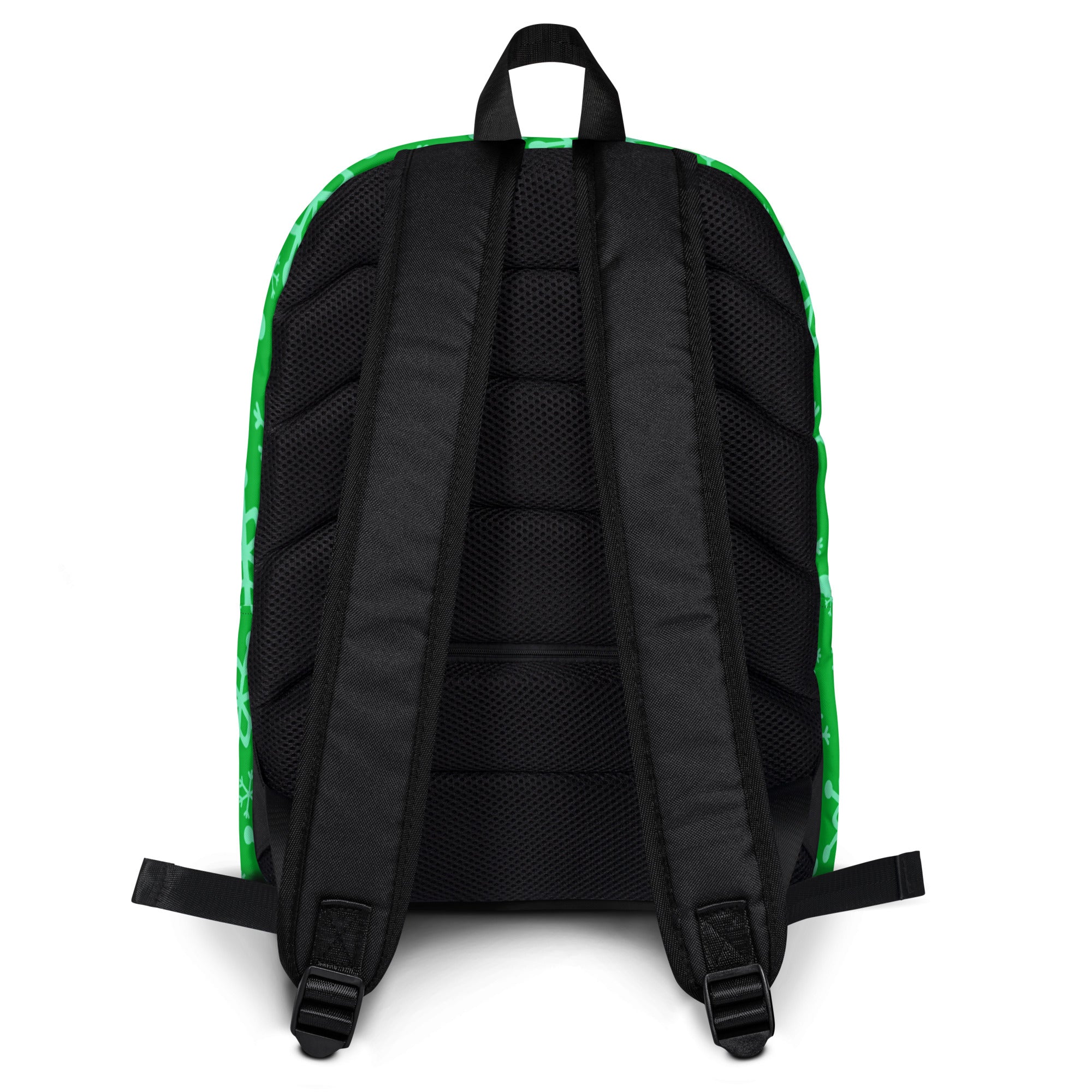 Kids Green Snowflake Backpack - Water-Resistant School Bag With Adjustable Padded Straps & Breathable Mesh Back