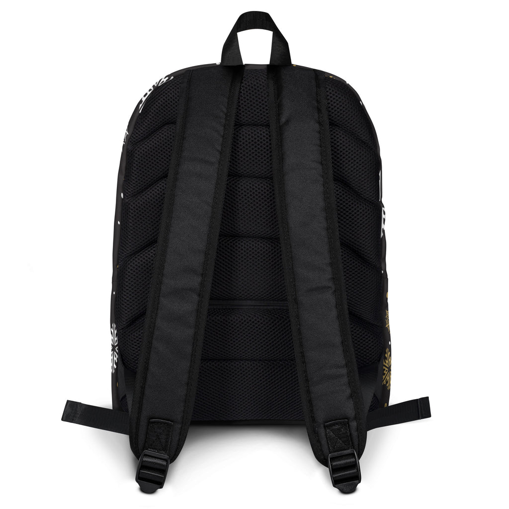 Kids Golden Snowflake Backpack - Water-Resistant School Bag With Adjustable Padded Straps & Breathable Mesh Back
