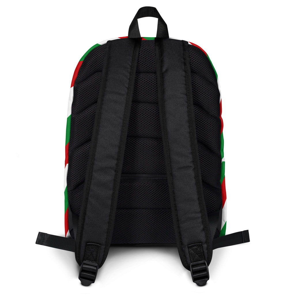 Kids Christmas Candy Cane Stripe Backpack - Water-Resistant School Bag With Adjustable Padded Straps & Breathable Mesh Back