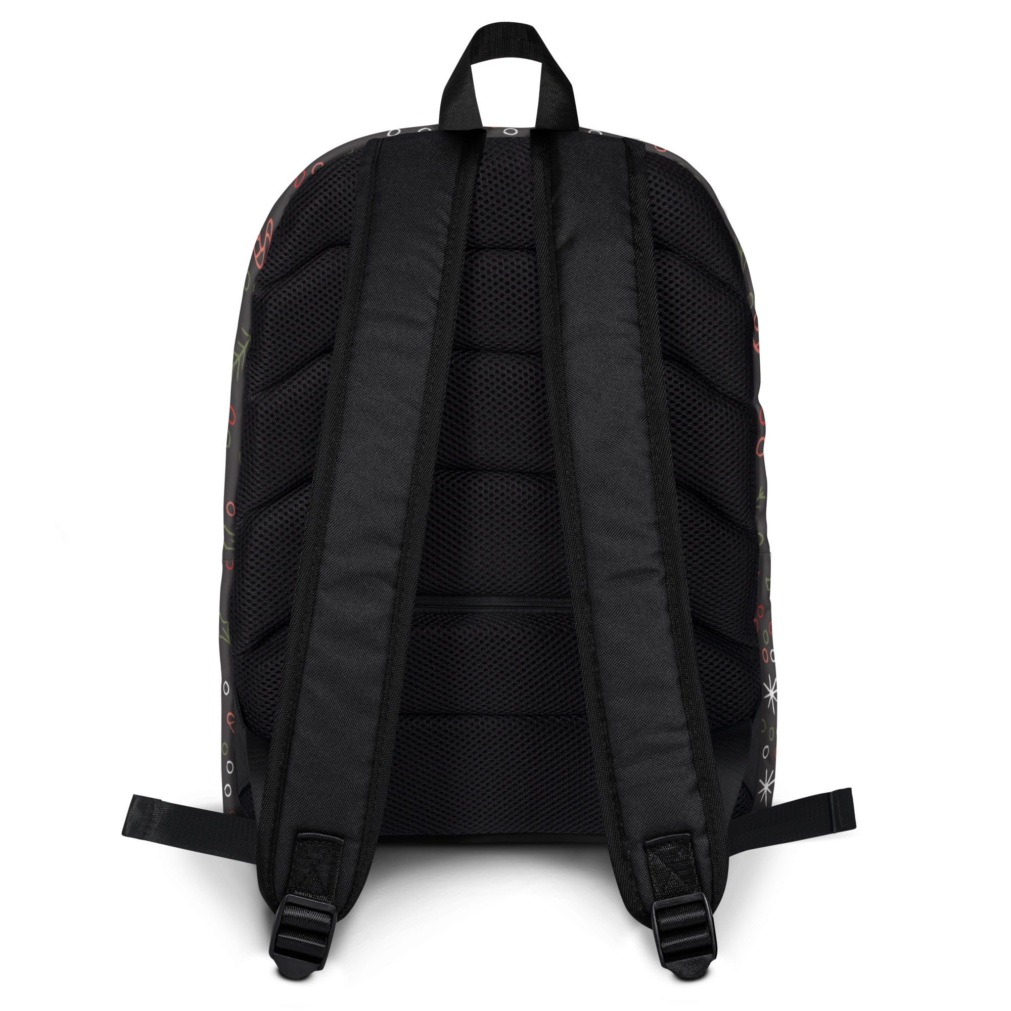 Kids Candy Cane Holly Christmas Backpack - Water-Resistant School Bag With Adjustable Padded Straps & Breathable Mesh Back