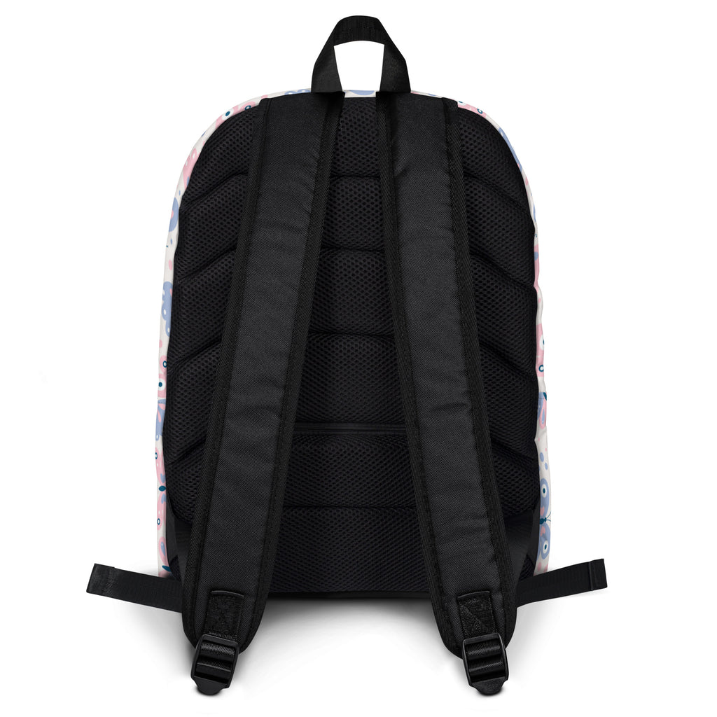 Girls Butterfly Print Backpack - Water-Resistant School Bag With Adjustable Padded Straps & Breathable Mesh Back