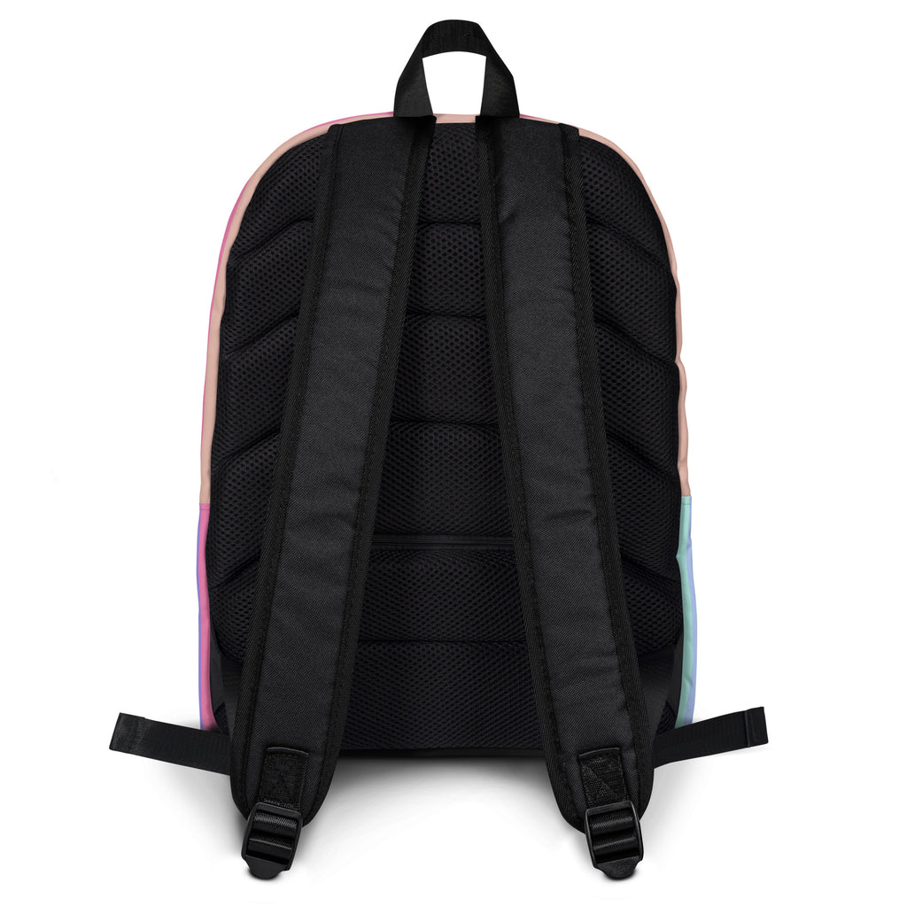Girls Rainbow Stripe Backpack - Water-Resistant School Bag With Adjustable Padded Straps & Breathable Mesh Back