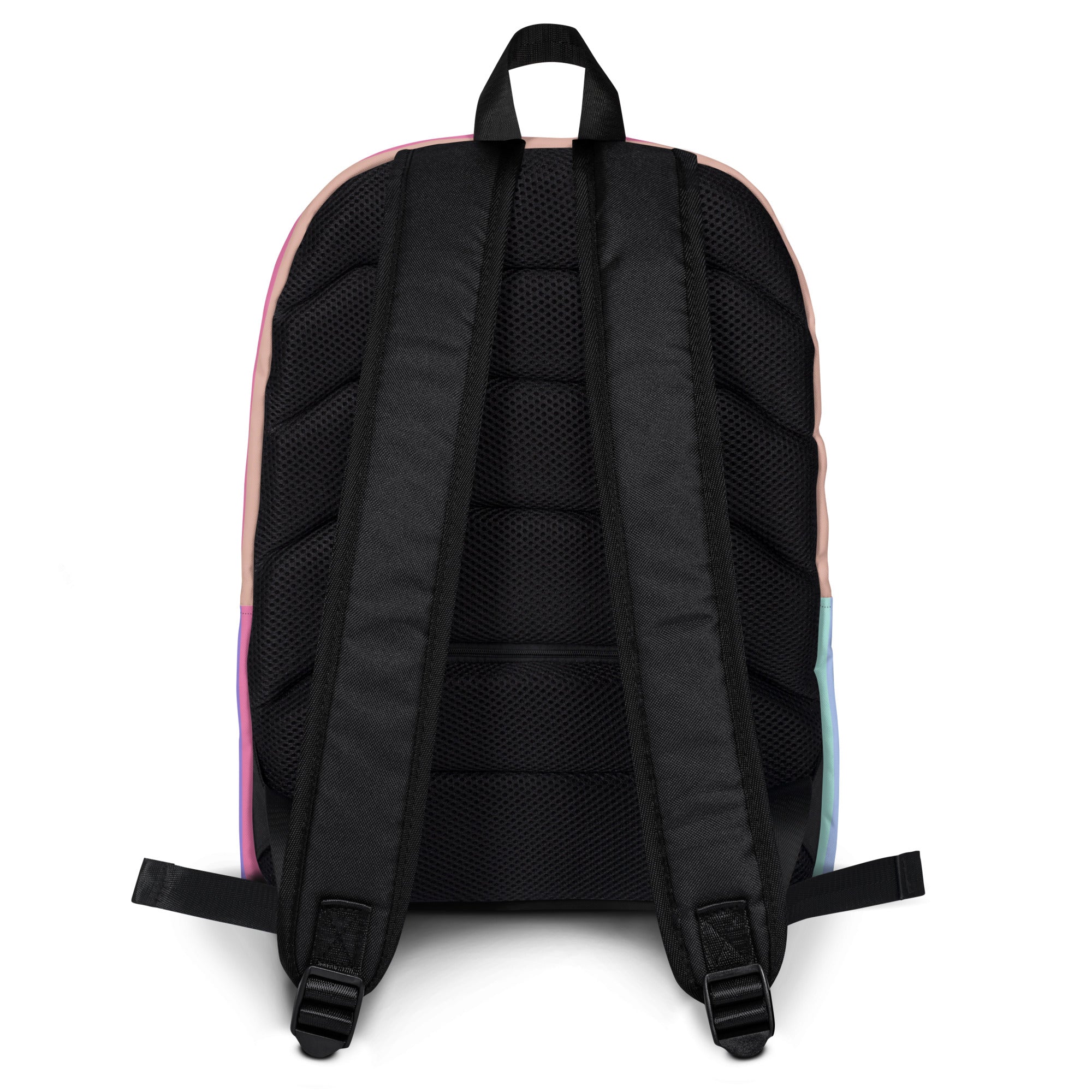 Girls Rainbow Stripe Backpack - Water-Resistant School Bag With Adjustable Padded Straps & Breathable Mesh Back