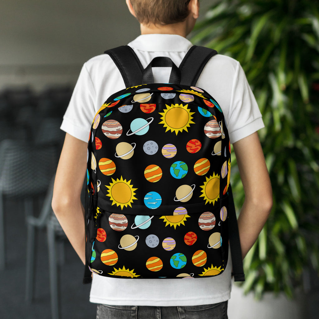 Kids Solar System Backpack - Water-Resistant School Bag With Adjustable Padded Straps & Breathable Mesh Back