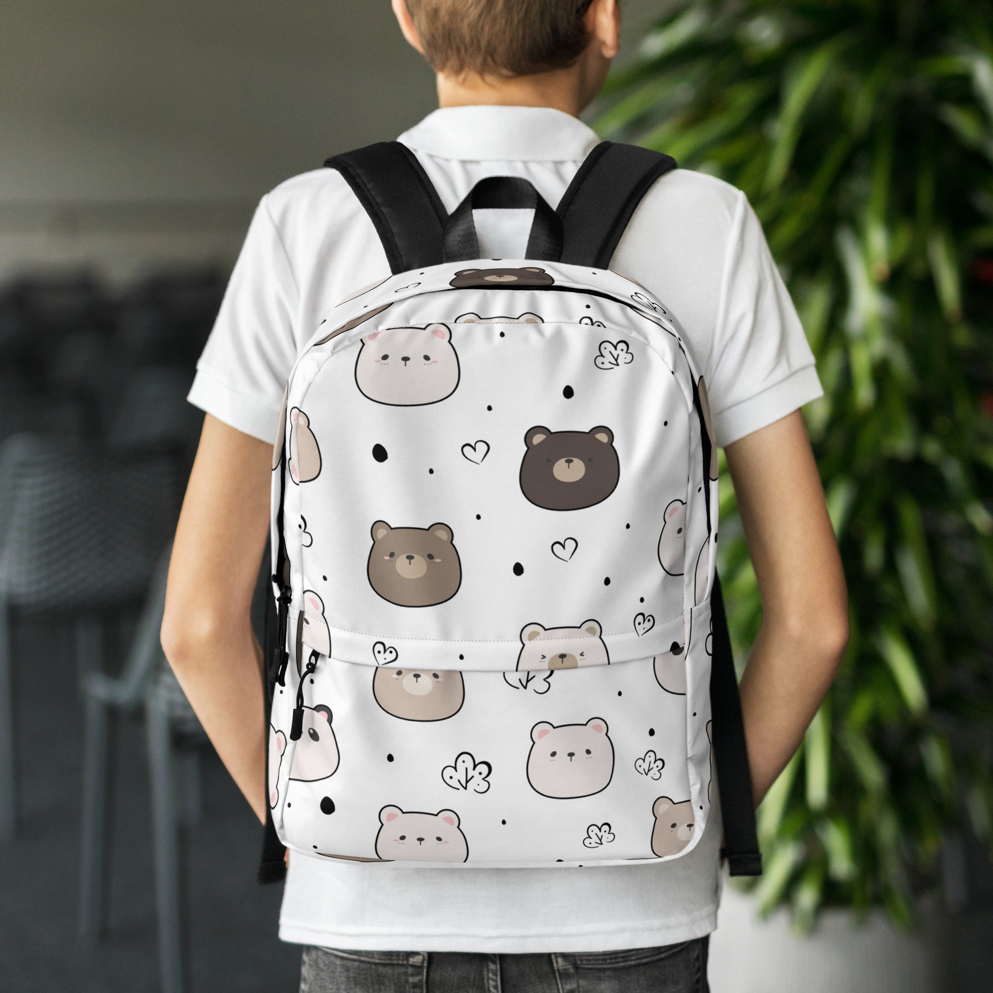 Kids Cute Bear Backpack - Water-Resistant School Bag With Adjustable Padded Straps & Breathable Mesh Back