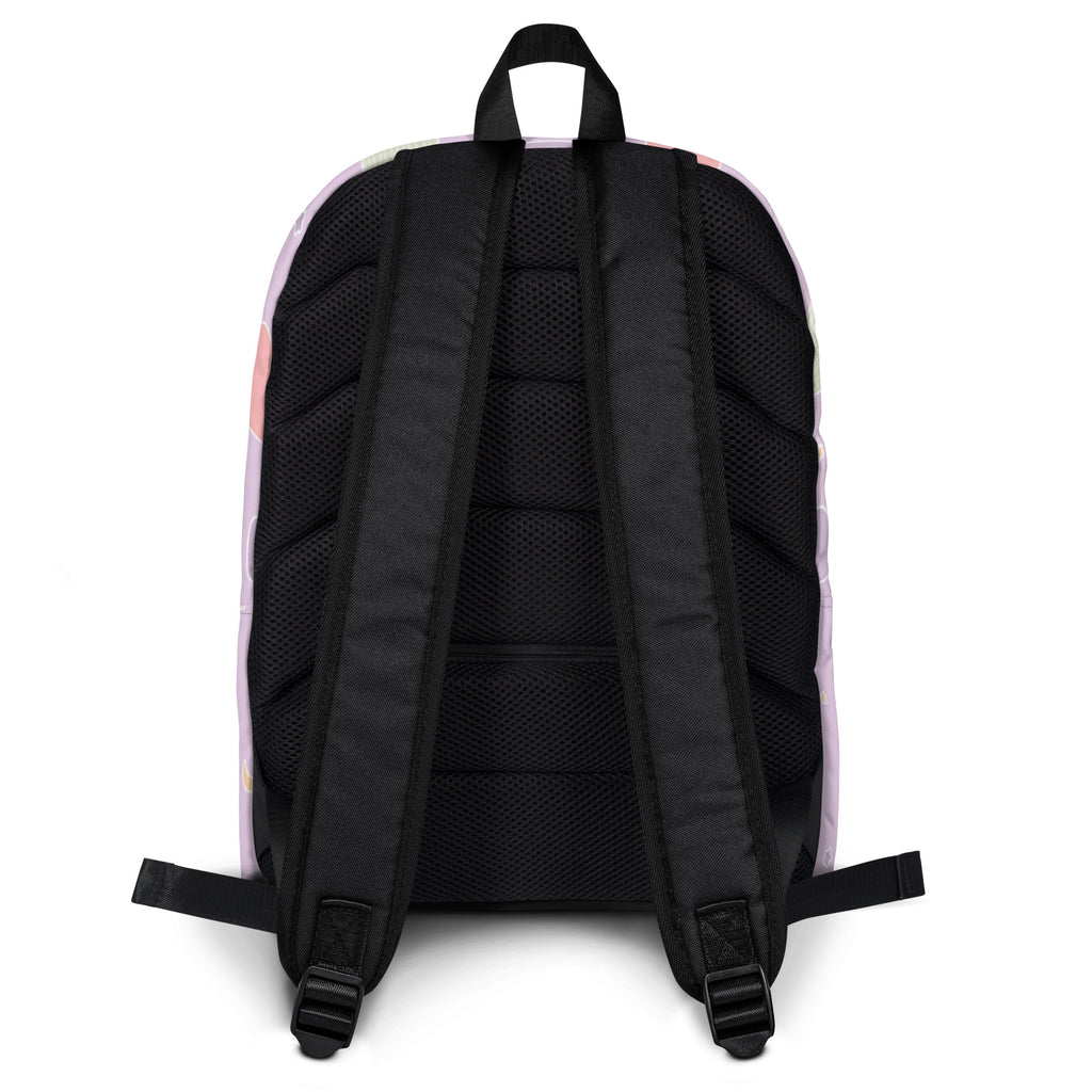Girls Pastel Purple Kawaii Cats & Clouds Backpack - Water-Resistant School Bag With Adjustable Padded Straps & Breathable Mesh Back
