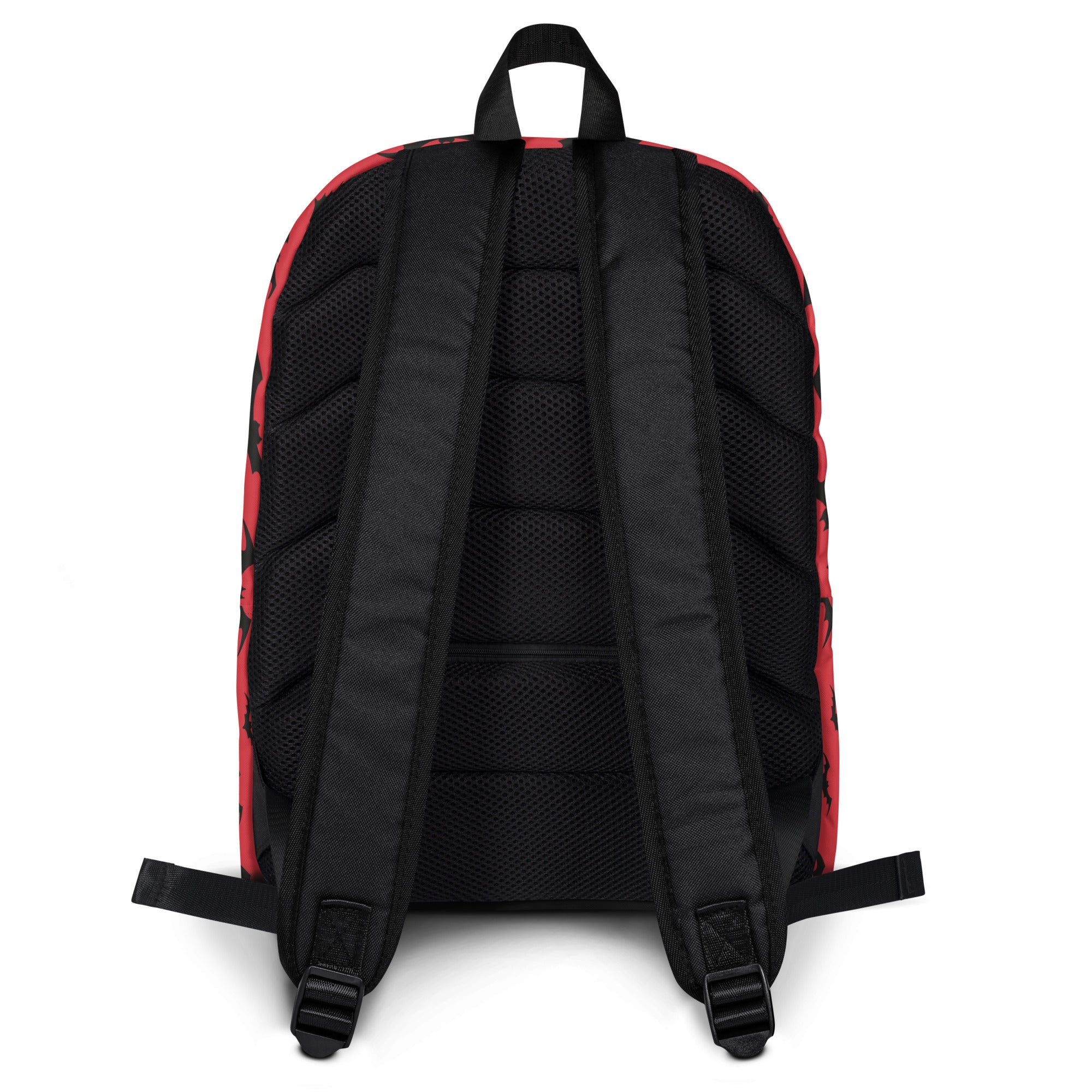 Kids Red Bats Backpack - Water-Resistant School Bag With Adjustable Padded Straps & Breathable Mesh Back