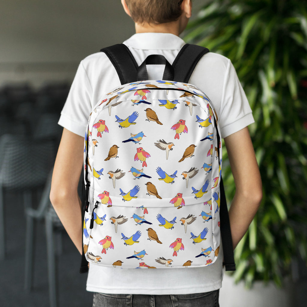 Kids Colorful Bird Backpack - Water-Resistant School Bag With Adjustable Padded Straps & Breathable Mesh Back
