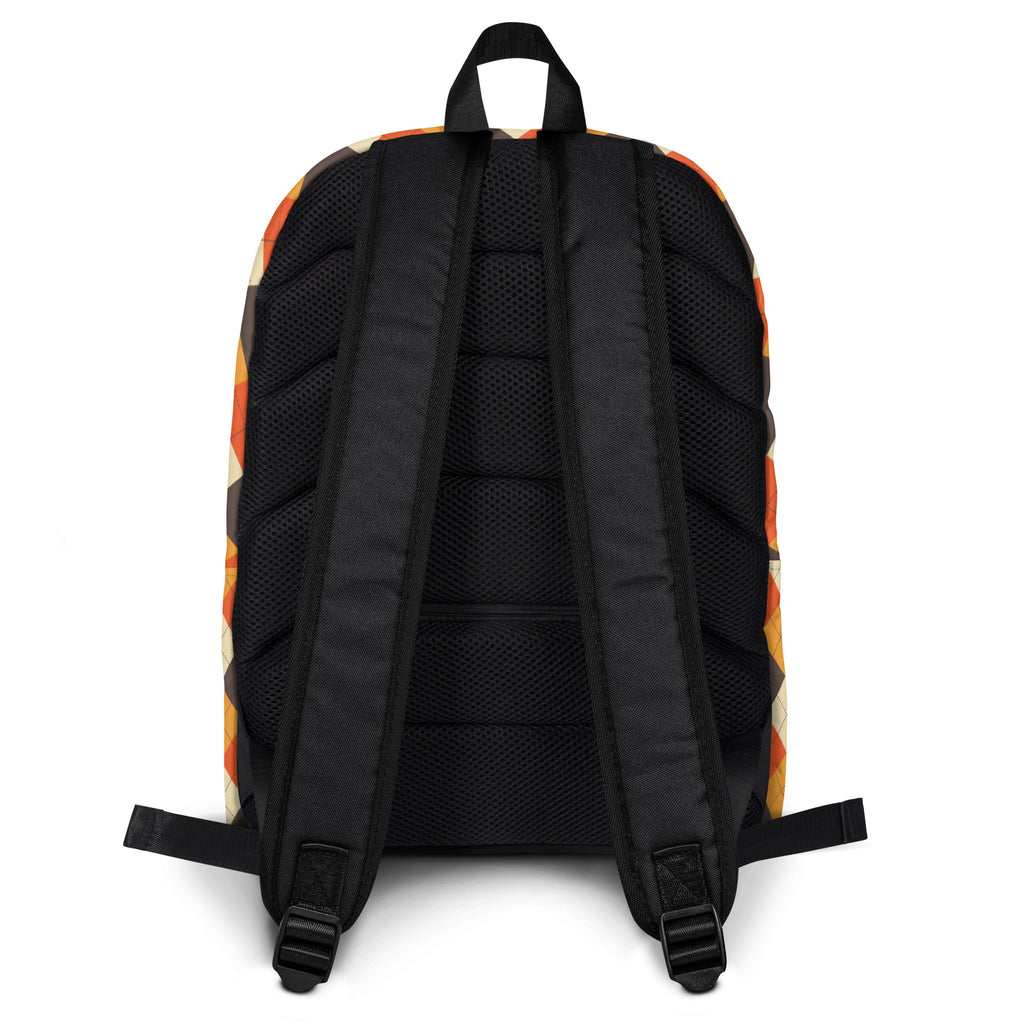 Kids Autumn Argyle Backpack - Water-Resistant School Bag With Adjustable Padded Straps & Breathable Mesh Back