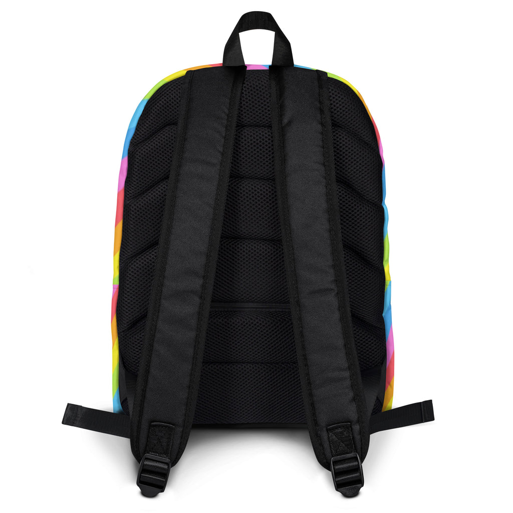 Girls Rainbow Stripe Backpack - Water-Resistant School Bag With Adjustable Padded Straps & Breathable Mesh Back