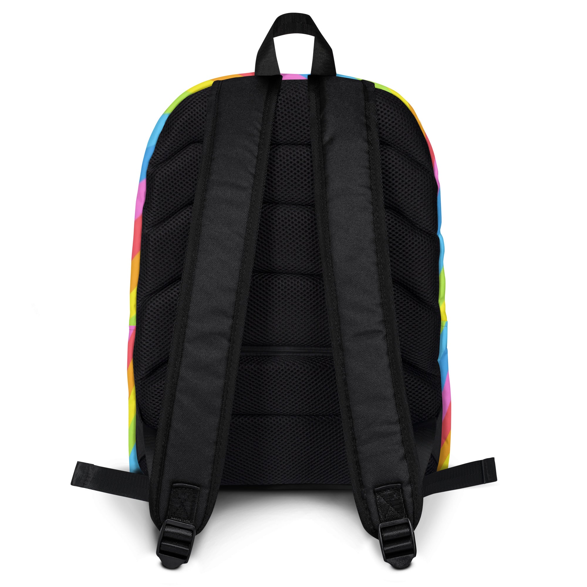 Girls Rainbow Stripe Backpack - Water-Resistant School Bag With Adjustable Padded Straps & Breathable Mesh Back