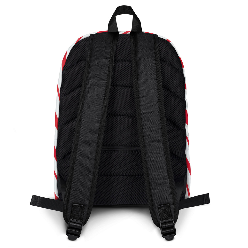 Kids Candy Cane Stripe Backpack - Water-Resistant School Bag With Adjustable Padded Straps & Breathable Mesh Back